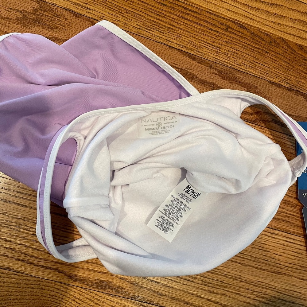 NWT Nautica Girls 8/10 one piece swimsuit, flippabble sequin seashell - Picture 4 of 4